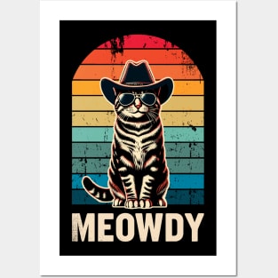 Cat Cowboy Cowgirl Country Western Meowdy Funny Cat Posters and Art